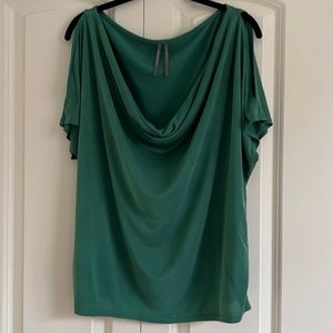 Anthropologie cowl neck cutout shoulder top